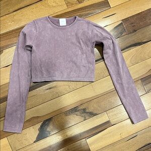 Zara Dusty Purple Long Sleeve Crop Top